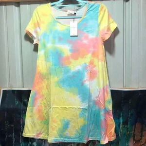 Kiwi and punch Miami swim cover up tie dye size medium